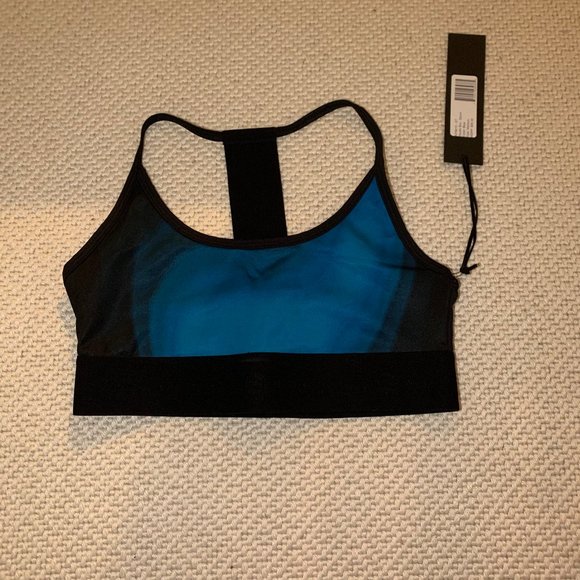 Blue and Black Holographic Sports Bra - Picture 1 of 4